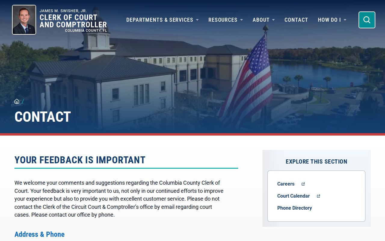 Columbia County Clerk address and contact information