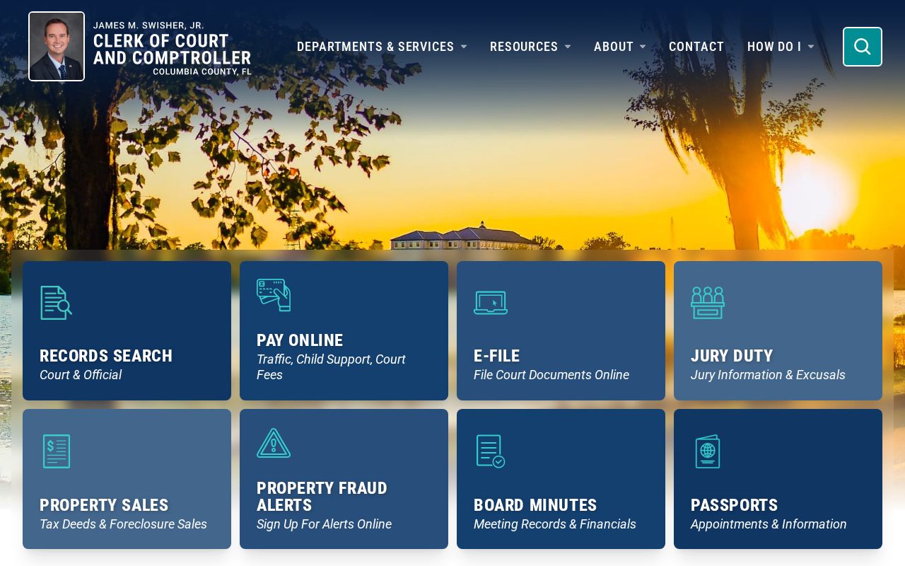 Columbia County Clerk courthouse and court-record gateway